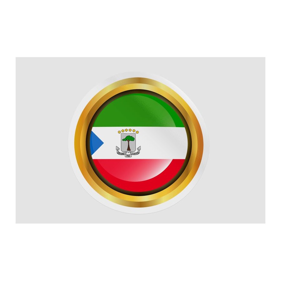 Equatorial Guinea Flag Badge Style 2 DecalsHouse   Equatorial Guinea Flag Badge Style 2 