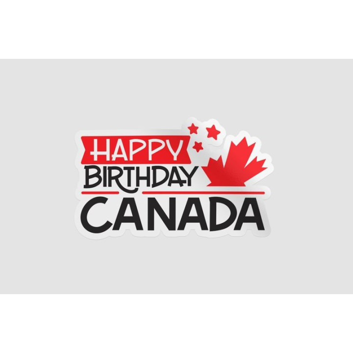 Happy Birthday Canada Sticker - DecalsHouse