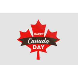 Happy Canada Day Lettering In Maple Leaf Sticker - DecalsHouse