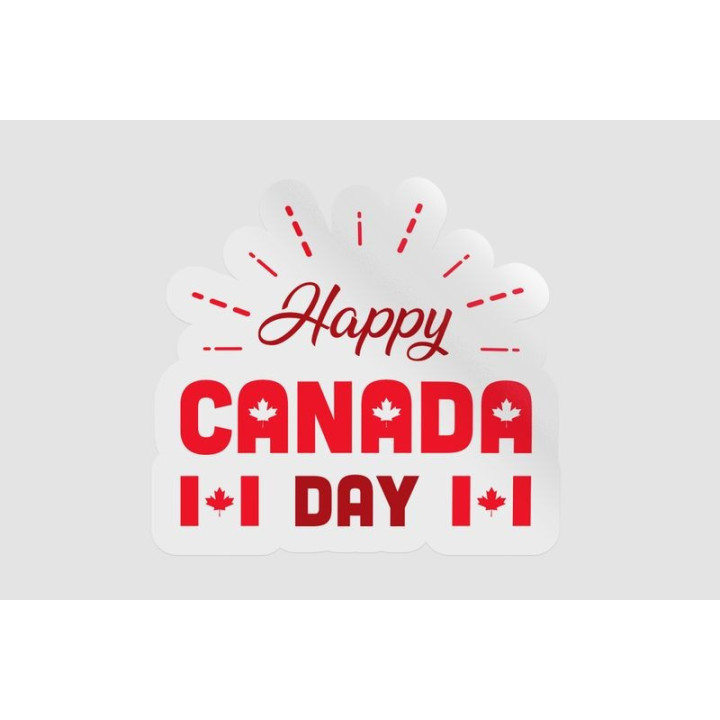Happy Canada Day Style 2 Sticker - DecalsHouse