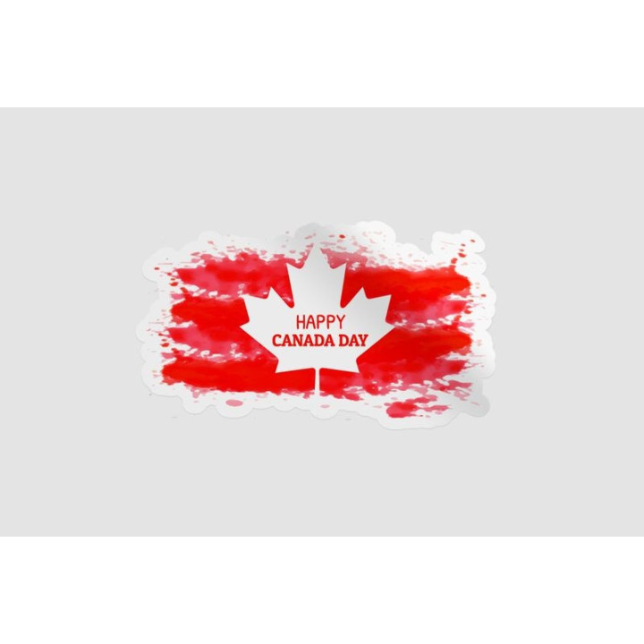 Happy Canada Day Style 25 Sticker - DecalsHouse