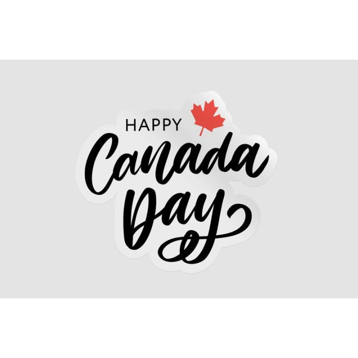 Happy Canada Day Style 3 Sticker - DecalsHouse