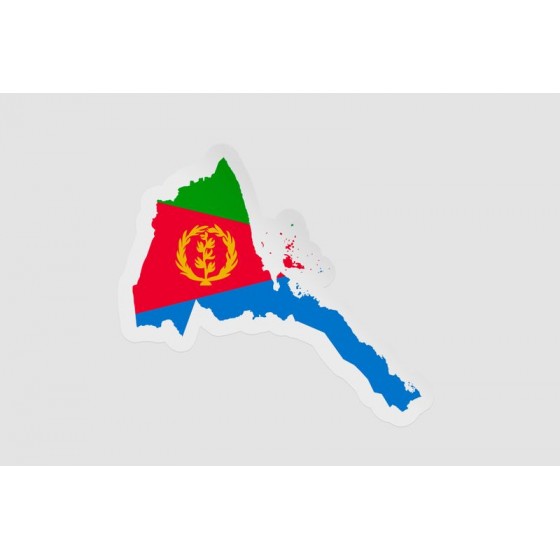 Eritrea Map Flag Style 2