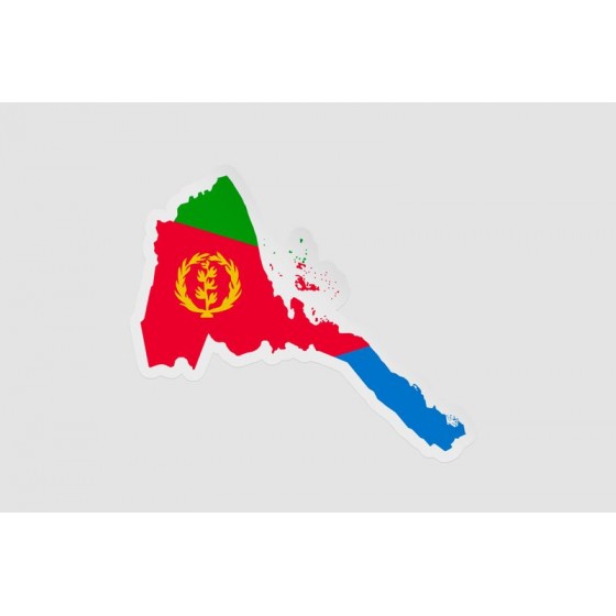 Eritrea Map Flag Style 3