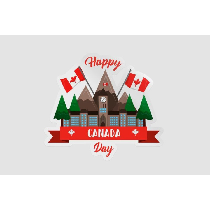 Happy Canada Day Style 86 Sticker - DecalsHouse