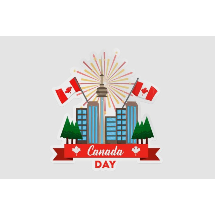 Happy Canada Day Toronto City Sticker - DecalsHouse