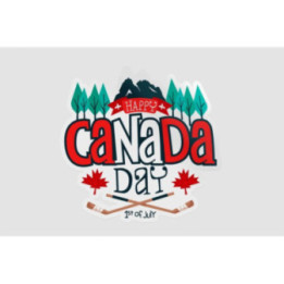 Happy Canada Day With Mountains And Trees Sticker - DecalsHouse