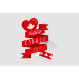 Happy Canada Day With Ribbon Sticker - DecalsHouse