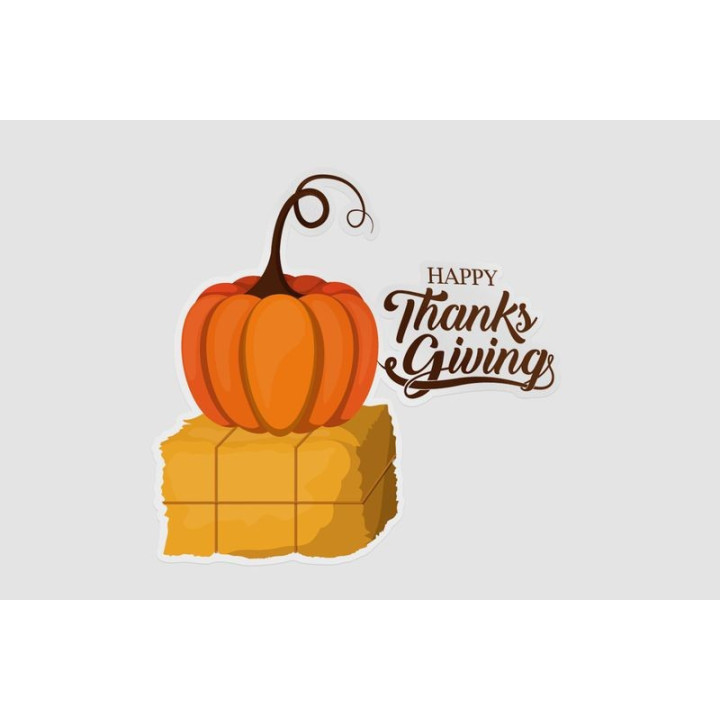 Happy Thanksgiving Stickers – Pumpkin Harvest Decals (2-Pack)