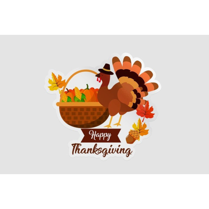 Happy Thanksgiving Stickers – Turkey Harvest Decals (2-Pack)