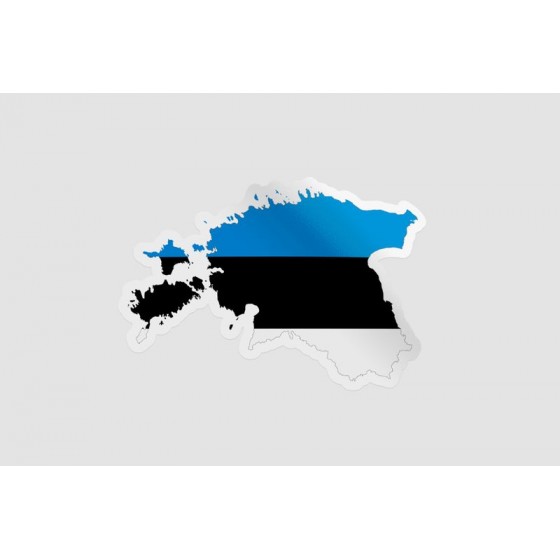 Estonia Map Flag Style 4