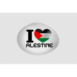 Heart And I Love Gaza Strip Flag Style 3 Sticker - DecalsHouse