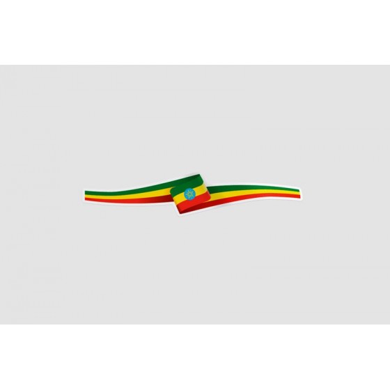 Ethiopia Flag Ribbon Style 3