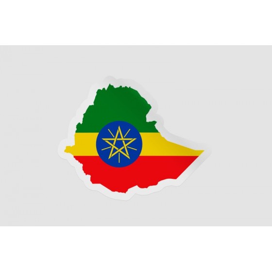 Ethiopia Map Flag Style 3