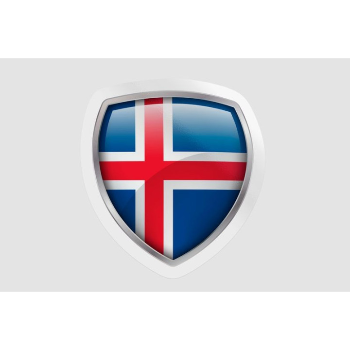 Iceland Flag Bevel Style 3 - DecalsHouse