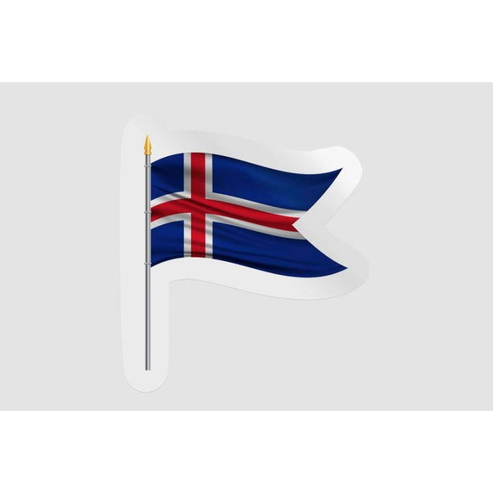 Iceland Flag Icon Style 4 - DecalsHouse