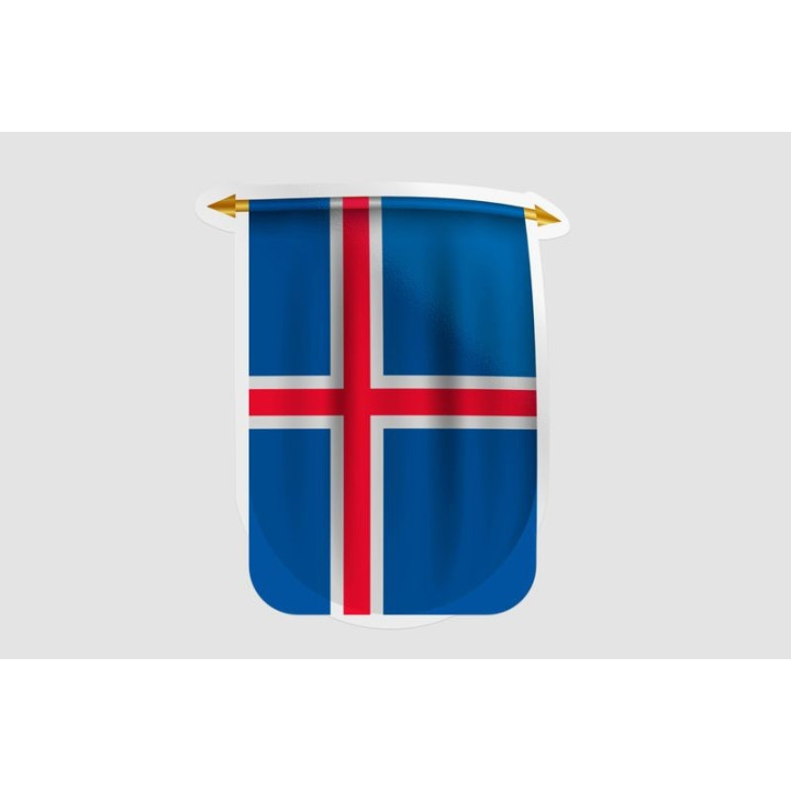 Iceland Flag Pennant Style 4 - DecalsHouse