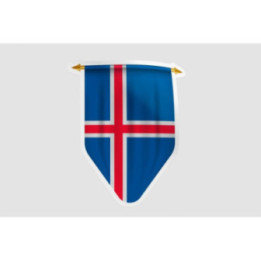 Iceland Flag Pennant Style 6 - DecalsHouse