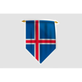 Iceland Flag Pennant Style 8 - DecalsHouse