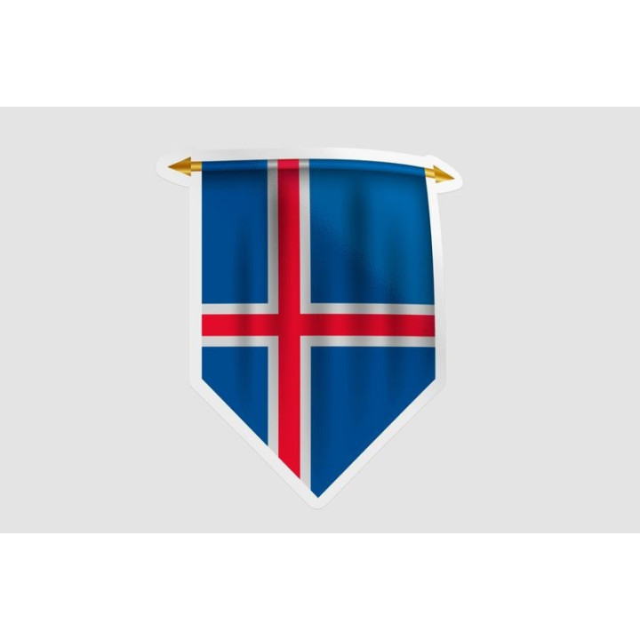 Iceland Flag Pennant Style 8 - DecalsHouse