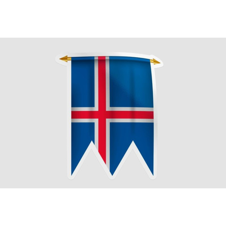 Iceland Flag Pennant Style 9 - DecalsHouse