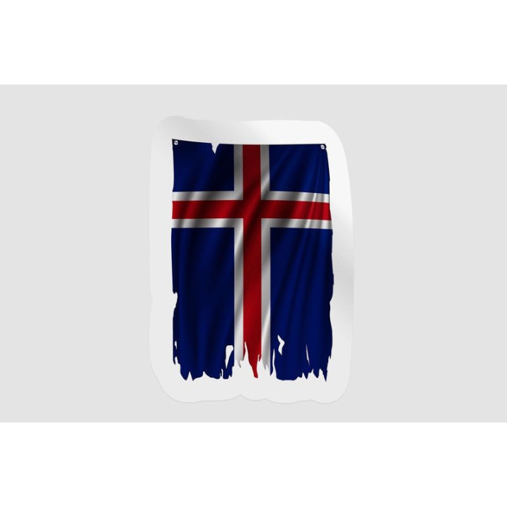 Iceland Flag Style 13 - DecalsHouse