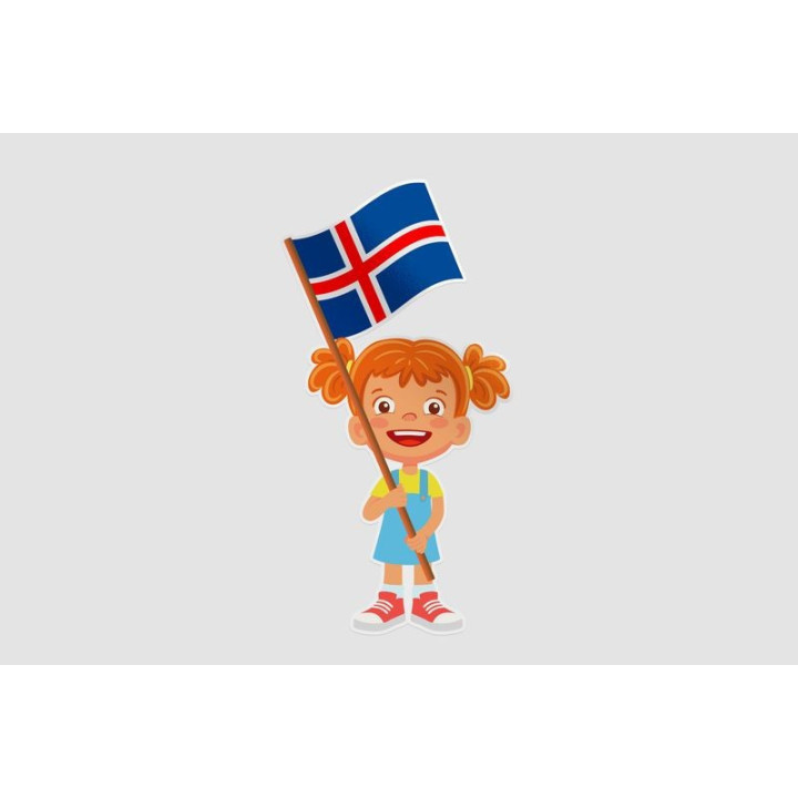 Iceland Girl Flag Style 2 - DecalsHouse