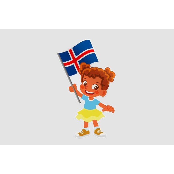 Iceland Girl Flag Style 3 - DecalsHouse