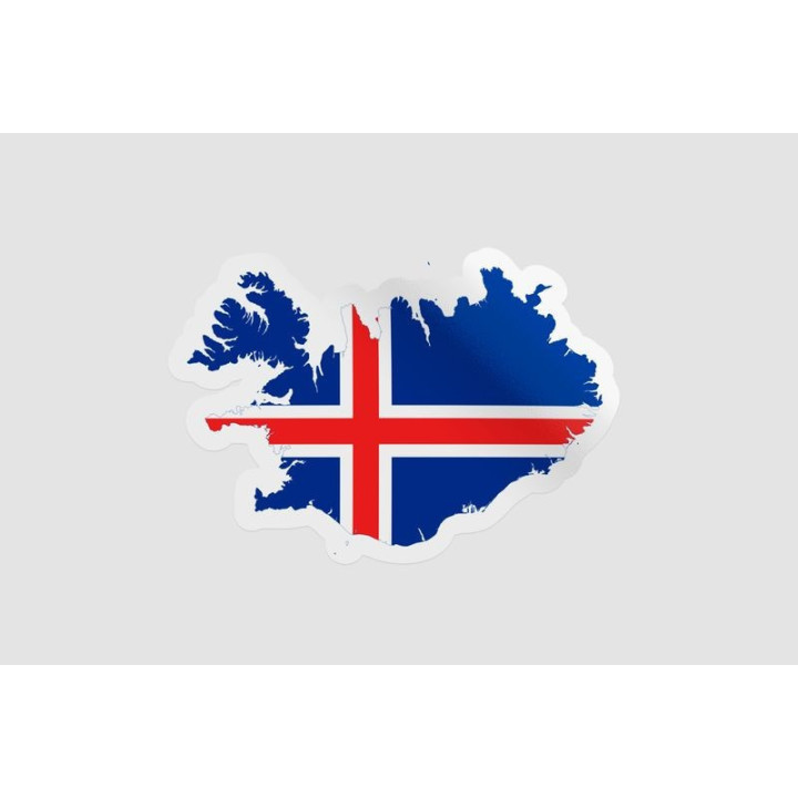 Iceland Map Flag Style 3 - DecalsHouse
