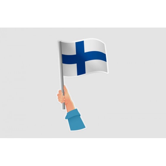 Finland Hand Flag Style 2
