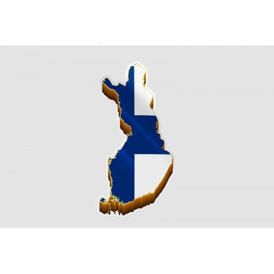 Finland Map Flag Style 2