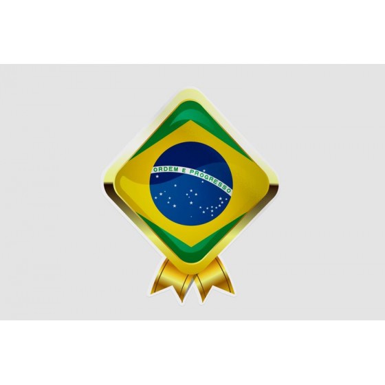 Flag Badge Of Brazil Sticker
