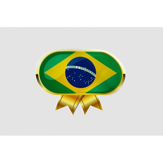 Flag Badge Of Brazil Style...