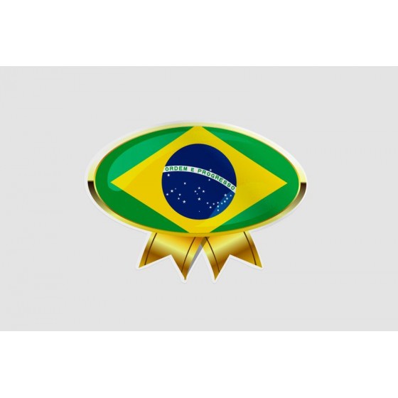 Flag Badge Of Brazil Style...