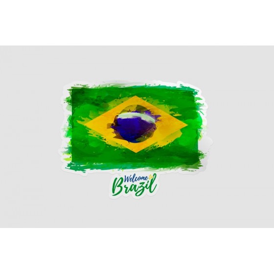 Flag Of Brazil Style 2 Sticker