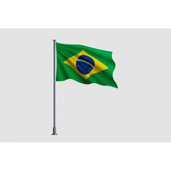 Flag Of Brazil Style 3 Sticker