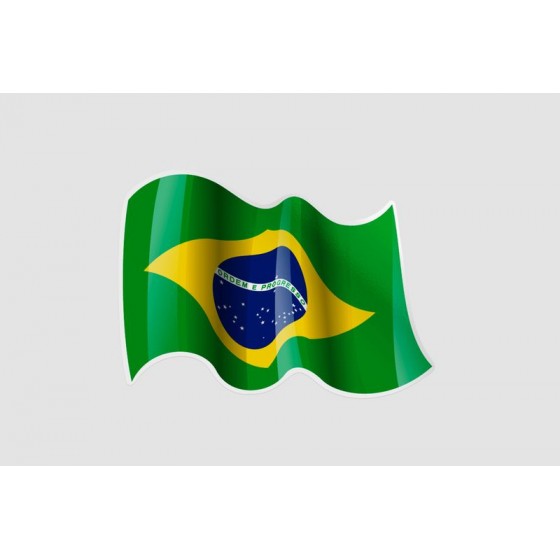 Flag Of Brazil Style 5 Sticker