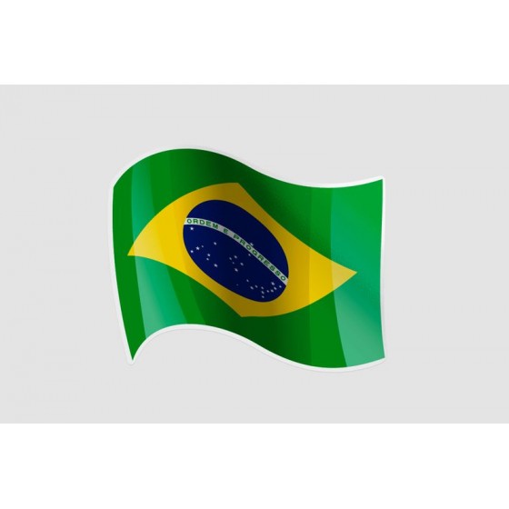 Flag Of Brazil Style 7 Sticker