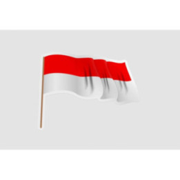 Indonesia Flag Waving Style 2 - DecalsHouse