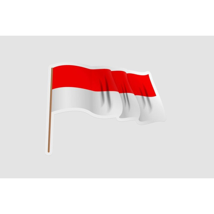 Indonesia Flag Waving Style 2 - DecalsHouse
