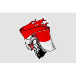 Indonesia Hand Flag Style 4 - DecalsHouse