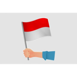 Indonesia Hand Flag Style 5 - DecalsHouse