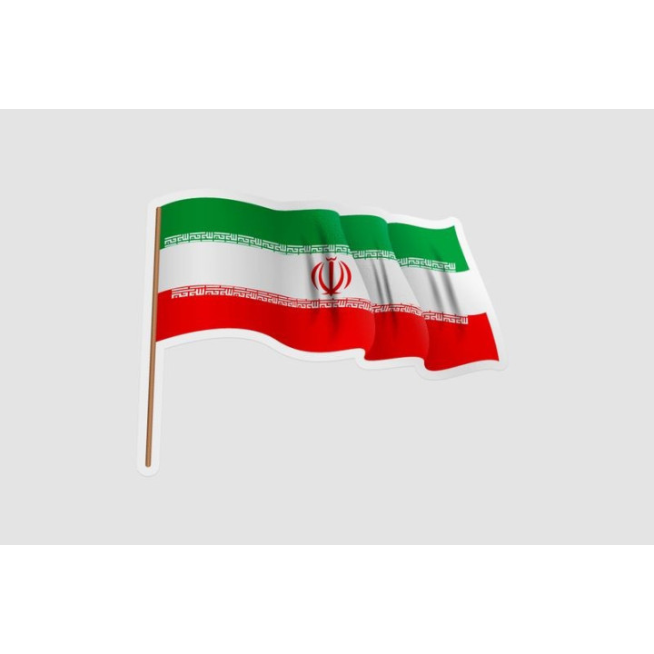 Iran Flag Waving Style 2 - DecalsHouse