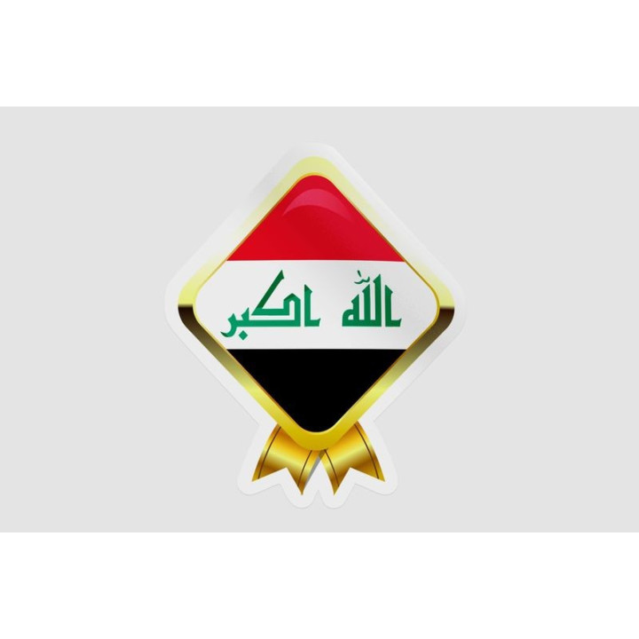 Iraq Flag Golden Badge - DecalsHouse