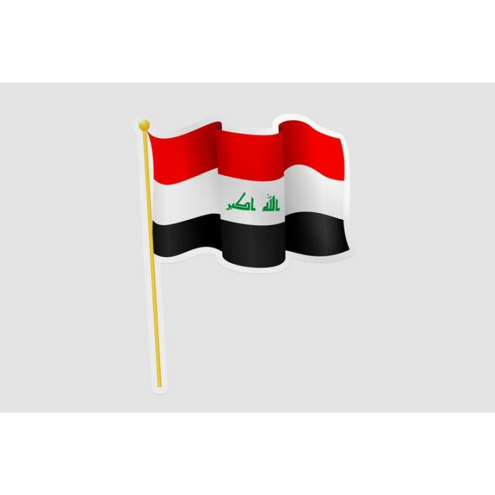 Iraq Flag Pole Style 3 - DecalsHouse