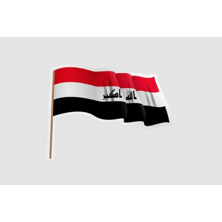Iraq Flag Waving Style 2 - DecalsHouse