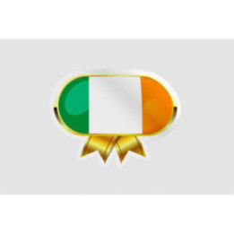 Ireland Flag Golden Badge Style 5 - DecalsHouse