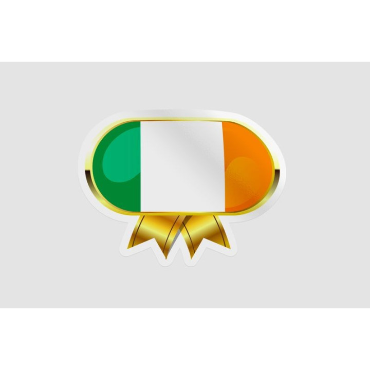 Ireland Flag Golden Badge Style 5 - DecalsHouse