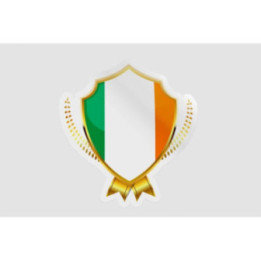 Ireland Flag Golden Badge Style 6 - DecalsHouse