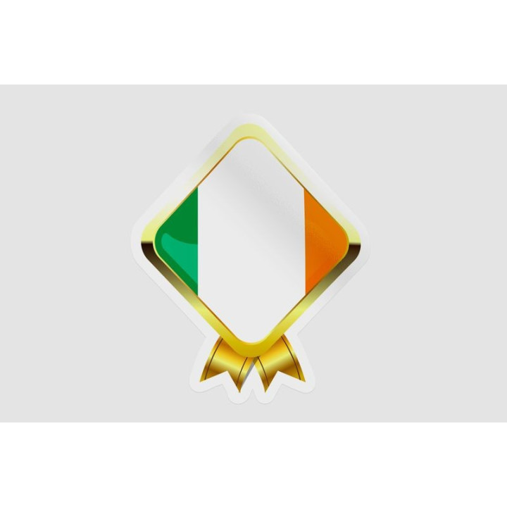Ireland Flag Golden Badge - DecalsHouse